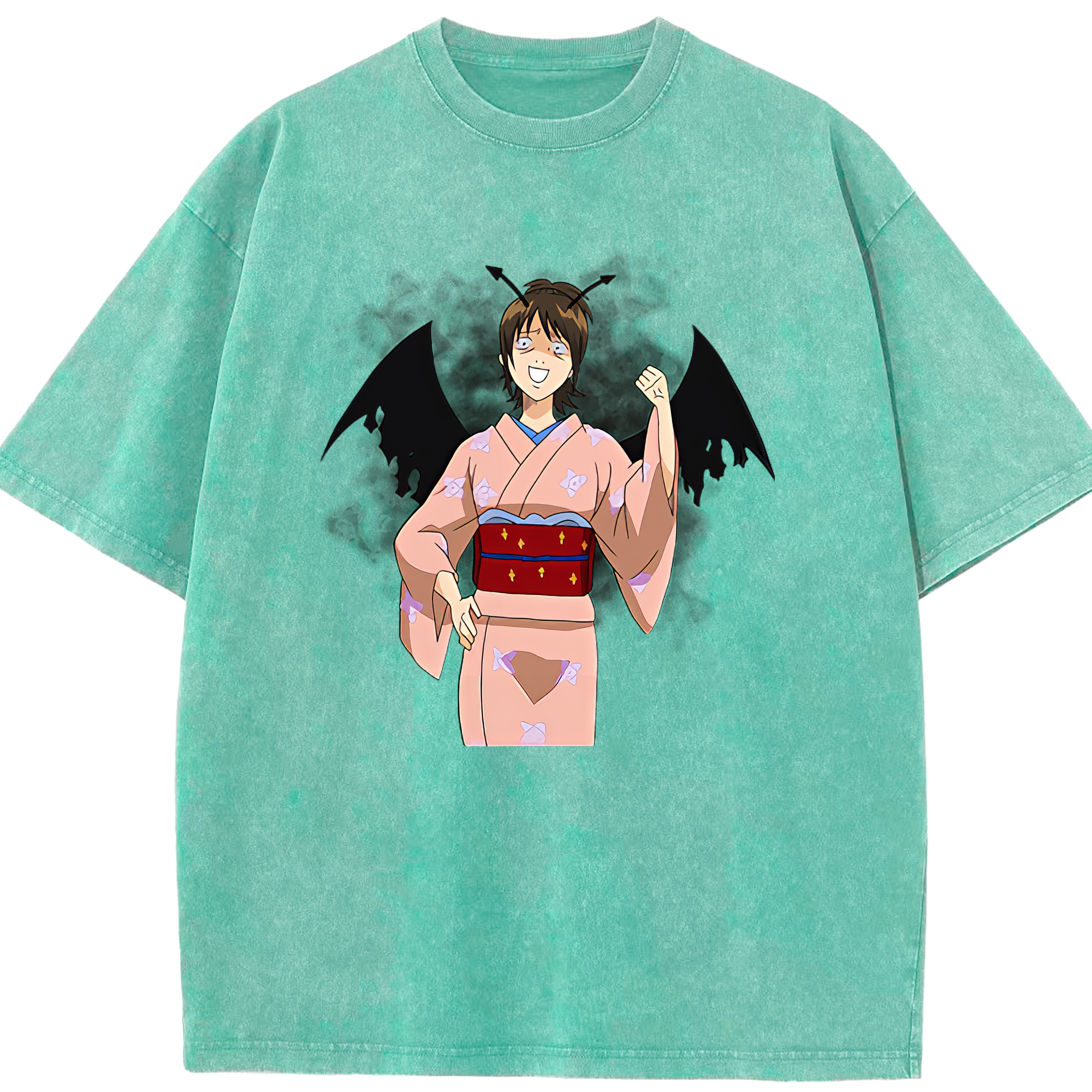 （画像用） ぎんたま 坂田銀時（さかたぎんとき） 神楽 志村新八（しむら しんぱち） GINTAMA Sakata Gintoki Kagura Shimura Shinpachi 綿100% ヴィンテージ風 半袖Tシャツ（フロントプリント）